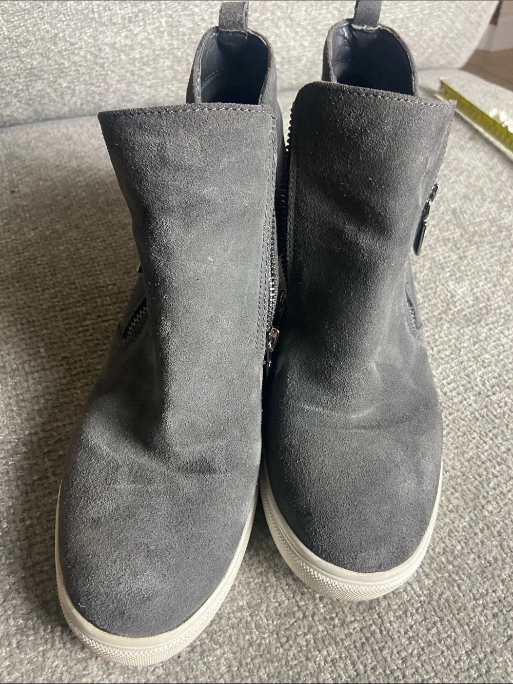 Blondo Gray Suede Wedge Sneaker Boot with Side Zip waterproof womens 10 M
